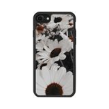 BG AKSESUAR iPhone 7 Uyumlu Mat Siyah Kılıf, Yumuşak Silikon, Çiçek Deseni, Koruyucu, Şok Emici
