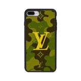 BG AKSESUAR iPhone 8 Plus Uyumlu Kılıf, LouisVuitton Deseni, Yumuşak Silikon, Koruyucu, Şok Emici, Siyah