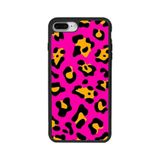 BG AKSESUAR iPhone 8 Plus Uyumlu Pastel Leopar Desenli Mat Siyah Silikon Kılıf, Şok Emici Koruyucu Kapak