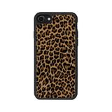 BG AKSESUAR iPhone 8 Uyumlu Leopar Desenli Mat Siyah Silikon Kılıf, Şok Emici Koruyucu Kapak