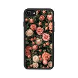 BG AKSESUAR iPhone 8 Uyumlu Mat Siyah Kılıf, Çiçek Deseni, Silikon, Şok Emici