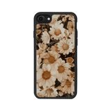 BG AKSESUAR iPhone 8 Uyumlu Mat Siyah Kılıf, Çiçek Deseni, Yumuşak Silikon, Şok Emici