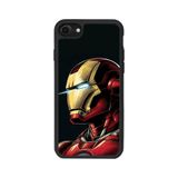 BG AKSESUAR iPhone 8 Uyumlu Mat Siyah Kılıf, Iron Man Baskılı, Yumuşak Silikon, Şok Emici