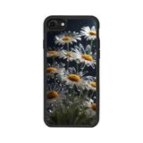 BG AKSESUAR iPhone 8 Uyumlu Mat Siyah Kılıf, Yumuşak Silikon, Çiçek Deseni, Koruyucu, Şok Emici