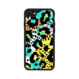 BG AKSESUAR iPhone 8 Uyumlu Pastel Leopar Desenli Mat Siyah Silikon Kılıf, Şok Emici Koruyucu Kapak