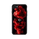 BG AKSESUAR iPhone SE Uyumlu Mat Siyah Kılıf, Yumuşak Silikon, Koruyucu, Şok Emici, Türk Bayrağı Baskılı