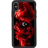 BG AKSESUAR iPhone X / XS Uyumlu Türk Bayrağı Tasarımlı Premium Silikon Kılıf, Mat, Kaymaz, Şok Emici, Siyah
