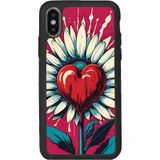 BG AKSESUAR iPhone XS Max ile Uyumlu Kılıf, Yumuşak Silikon, Koruyucu, Şok Emici, Mat Siyah, Çiçek Desen