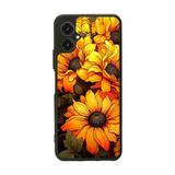 BG AKSESUAR Omix X3 ile Uyumlu Kılıf, Mat Siyah, Çiçek Deseni, Yumuşak Silikon, Şok Emici