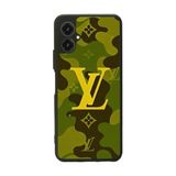 BG AKSESUAR Omix X3 ile Uyumlu Mat Siyah Kılıf, LouisVuitton Tasarım, Yumuşak Silikon, Şok Emici