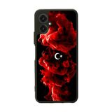 BG AKSESUAR omix X3 ile Uyumlu Mat Siyah Kılıf, Türk Bayrağı Baskılı, Yumuşak Silikon, Şok Emici