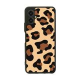 BG AKSESUAR Omix X5 ile Uyumlu Pastel Leopar Desenli Mat Siyah Silikon Kılıf, Şok Emici Koruyucu Kapak