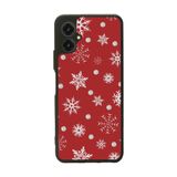 BG AKSESUAR Omix X5 ile Uyumlu Yılbaşı Christmas Tasarımlı Glossy Premium Kılıf, Kırmızı, Kar Tanesi Motifli