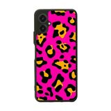 BG AKSESUAR Omix X5 Uyumlu Pastel Leopar Desenli Mat Siyah Silikon Kılıf, Şok Emici Koruyucu Kapak