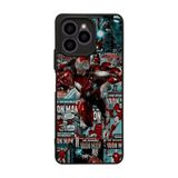 BG AKSESUAR Omix X6 ile Uyumlu Iron Man Marvel Temalı Siyah Silikon Kılıf