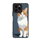 BG AKSESUAR Omix X6 ile Uyumlu Siyah Silikon Kılıf, Kedi Baskılı, Yumuşak ve Dayanıklı Koruma