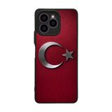 BG AKSESUAR Omix X6 ile Uyumlu Türk Bayrağı Baskılı Siyah Silikon Kılıf