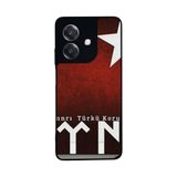 BG AKSESUAR Oppo A3 5G ile Uyumlu Göktürkçe Türk Yazılı, Mat Siyah, Yumuşak Silikon, Şok Emici Koruyucu Kılıf