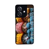 BG AKSESUAR Oppo A3 5G ile Uyumlu Kedi Figürü Baskılı, Mat Siyah, Yumuşak Silikon, Şok Emici Koruyucu Kılıf