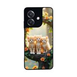 BG AKSESUAR Oppo A3 5G ile Uyumlu Kedi Figürü Temalı, Mat Siyah, Yumuşak Silikon, Şok Emici Koruyucu Kılıf