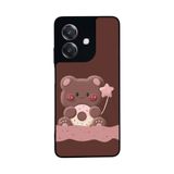 BG AKSESUAR Oppo A3 5G ile Uyumlu Oyuncak Ayıcık Tasarımlı, Mat Siyah, Yumuşak Silikon, Şok Emici Koruyucu Kılıf