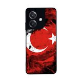 BG AKSESUAR Oppo A3 5G ile Uyumlu Türk Bayrağı Tasarımlı Glossy Premium Kılıf, Kırmızı