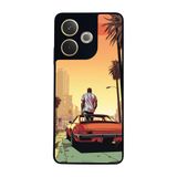 BG AKSESUAR Oppo A5 Pro ile Uyumlu GTA Tasarımlı Glossy Premium Kılıf, Siyah ve Turuncu