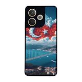BG AKSESUAR Oppo A5 Pro ile Uyumlu Kılıf, Türk Bayrağı Baskılı, Yumuşak Silikon, Şok Emici, Siyah