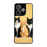 BG AKSESUAR Oppo A5 Pro ile Uyumlu Kılıf, Yumuşak Silikon, Koruyucu, Şok Emici, Kedi Desenli, Sarı-Siyah