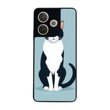 BG AKSESUAR Oppo A5 Pro ile Uyumlu Kılıf, Yumuşak Silikon, Koruyucu, Şok Emici, Kedi Desenli, Siyah