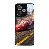 BG AKSESUAR Oppo A5 Pro ile Uyumlu Şimsek McQueen Tasarımlı Glossy Premium Kılıf, Siyah