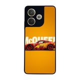 BG AKSESUAR Oppo A5 Pro ile Uyumlu Şimsek McQueen Tasarımlı Glossy Premium Kılıf, Turuncu