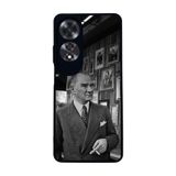 BG AKSESUAR Oppo A60 ile Uyumlu Kılıf, Mustafa Kemal Atatürk Baskılı, Mat Siyah, Yumuşak Silikon, Şok Emici