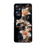 BG AKSESUAR Oppo A60 ile Uyumlu Kılıf, Yumuşak Silikon, Koruyucu, Şok Emici, Çiçek Desen, Mat Siyah