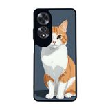 BG AKSESUAR Oppo A60 ile Uyumlu Kılıf, Yumuşak Silikon, Koruyucu, Şok Emici, Mat Siyah, Kedi Baskılı
