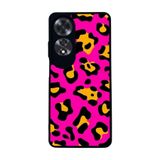 BG AKSESUAR Oppo A60 ile Uyumlu Pastel Leopar Desenli Mat Siyah Silikon Kılıf, Şok Emici Koruyucu Kapak