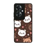 BG AKSESUAR Oppo Reno 11F ile Uyumlu Ayı Tasarımlı Glossy Premium Kılıf, Kahverengi