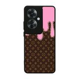 BG AKSESUAR Oppo Reno 11F ile Uyumlu Kılıf, LouisVuitton Deseni, Mat Siyah, Yumuşak Silikon, Şok Emici