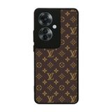 BG AKSESUAR Oppo Reno 11F ile Uyumlu Kılıf, LouisVuitton Desenli, Mat Siyah, Yumuşak Silikon, Şok Emici