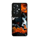 BG AKSESUAR Oppo Reno 11F ile Uyumlu Mat Siyah Kılıf, 3D Görsel Baskı, Yumuşak Silikon, Şok Emici