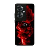 BG AKSESUAR Oppo Reno 11F ile Uyumlu Mat Siyah Kılıf, Türk Bayrağı Baskılı, Yumuşak Silikon, Şok Emici