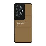 BG AKSESUAR Oppo Reno 11F ile Uyumlu Şarkı Sözleri Tasarımlı Glossy Premium Kılıf, Siyah-Kahverengi