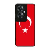 BG AKSESUAR Oppo Reno 11F ile Uyumlu Türk Bayrağı Tasarımlı Glossy Premium Kılıf, Kırmızı