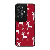 BG AKSESUAR Oppo Reno 11F ile Uyumlu Yılbaşı Christmas Tasarımlı Glossy Premium Kılıf, Kırmızı, Geyik Motifi