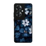 BG AKSESUAR Oppo Reno 11F Uyumlu Kılıf, Mat Siyah, Çiçek Deseni, Yumuşak Silikon, Şok Emici