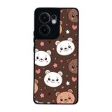 BG AKSESUAR Oppo Reno 13F ile Uyumlu Ayı Tasarımlı Glossy Premium Kılıf, Kahverengi