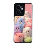 BG AKSESUAR Oppo Reno 13F ile Uyumlu Kedi Figürü Baskılı, Mat Siyah, Yumuşak Silikon, Şok Emici Koruyucu Kılıf