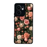 BG AKSESUAR Oppo Reno 13F ile Uyumlu Kılıf, Siyah, Çiçek Deseni, Yumuşak Silikon, Şok Emici