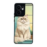 BG AKSESUAR Oppo Reno 13F ile Uyumlu Kılıf, Yumuşak Silikon, Koruyucu, Şok Emici, Siyah, Kedi Tasarımı