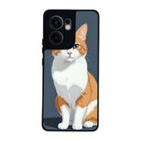 BG AKSESUAR Oppo Reno 13F ile Uyumlu Kılıf, Yumuşak Silikon, Şok Emici, Siyah, Kedi Baskılı